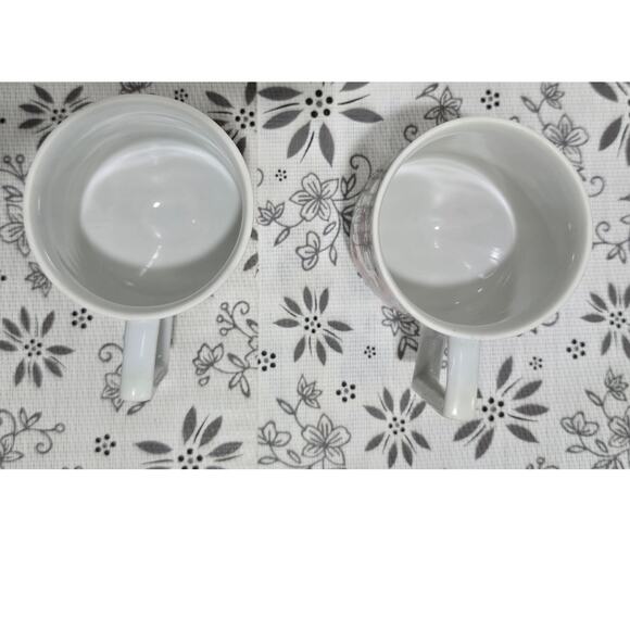 Vintage 1960s-70s Pedestal Mugs – Pair – Retro Butterfly & Floral Design - Picture 9 of 15